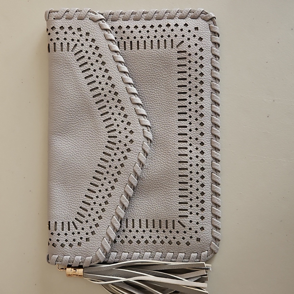 Moda LUXE Gray Clutch With Tassle - Picture 7 of 16